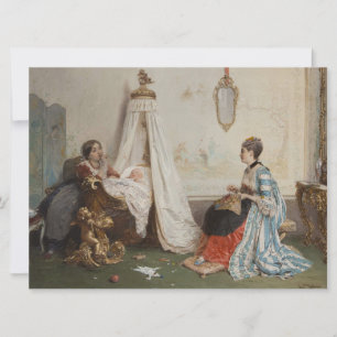 Carte Le bébé dort (par Gerolamo Induno)