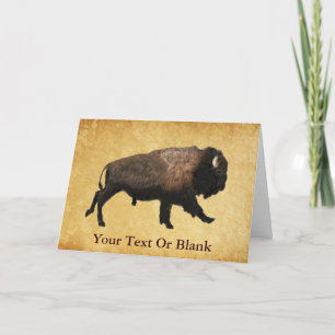 Carte Le Bison De Galage Sur Papier Ancien