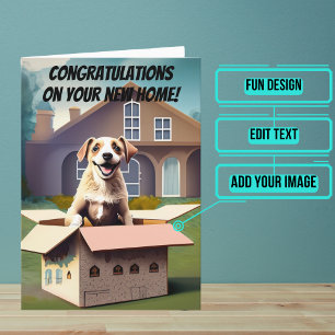 Carte Le bonheur, c'est déballer une nouvelle maison Fél