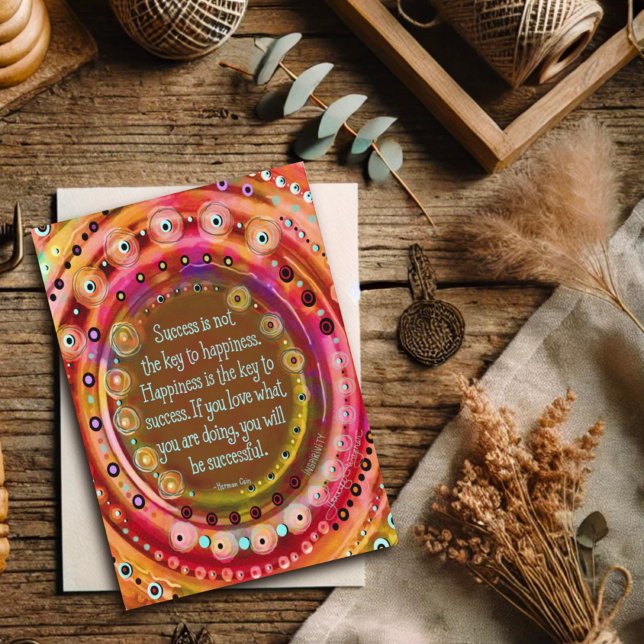 Carte Le bonheur est la clé de la réussite Citation insp (Créateur téléchargé)