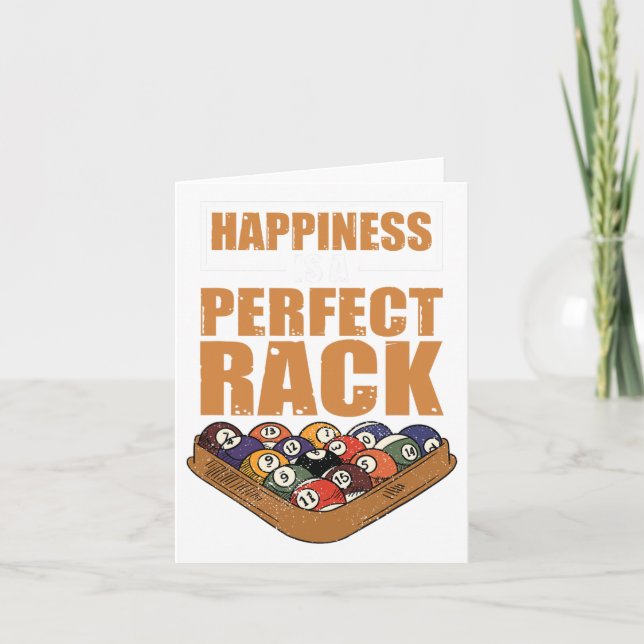 Carte Le Bonheur Est Un Parfait Rack Billiard Jeu Lover  (Devant)