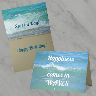 Carte Le bonheur vient en vagues PRENDS la journée Anniv
