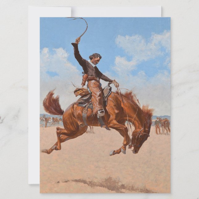 Carte Le Bronco Buster (par Frederic Remington) (Devant)