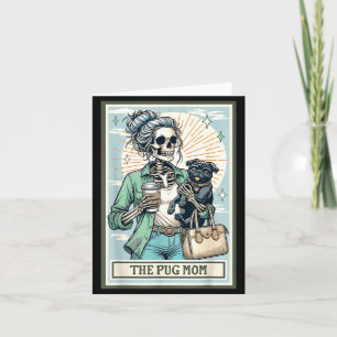 Carte Le cadeau de squelette de maman Pug Saison Spooky 