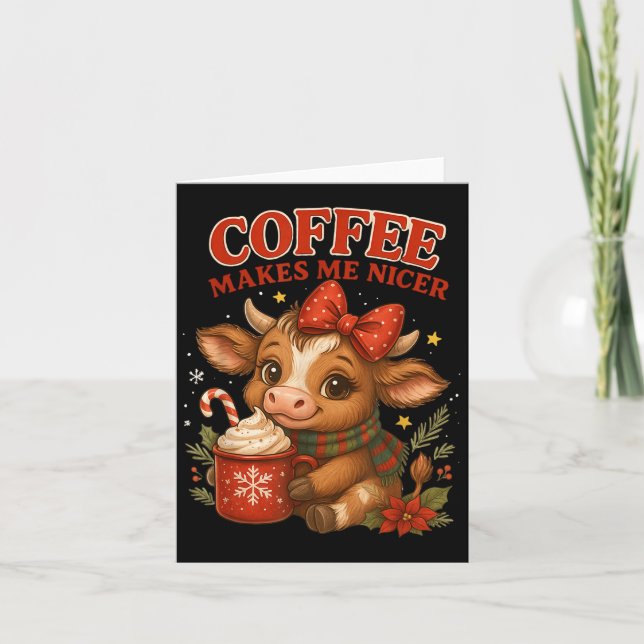 Carte Le Café Drôle Me Rend Plus Sympa Vacances De Noël  (Devant)