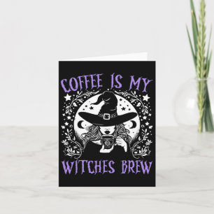 Carte Le café est mes sorcières Brew Retro Halloween sor