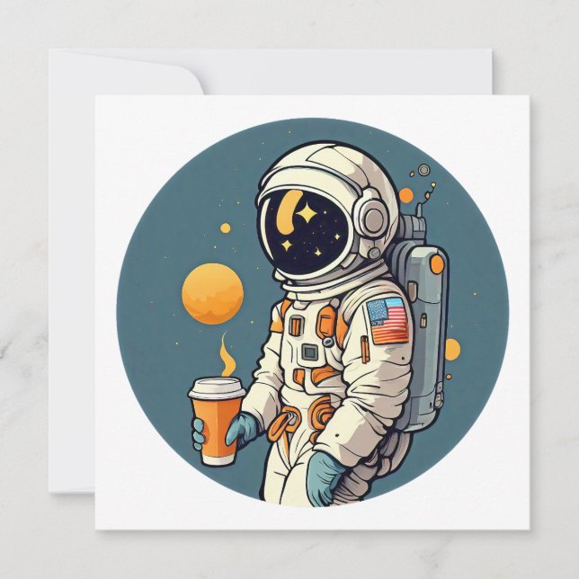 Carte Le café est OUT DE CE MONDE voyage spatial d'astro (Devant)