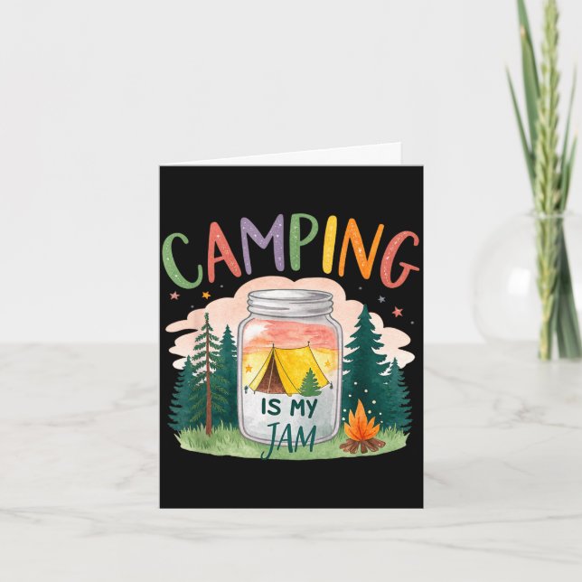 Carte Le camping est mon thème de tente de forêt de jam  (Devant)