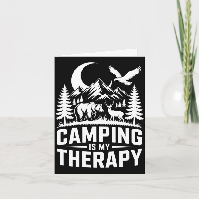 Carte Le camping ours masculin est ma performance de thé (Devant)