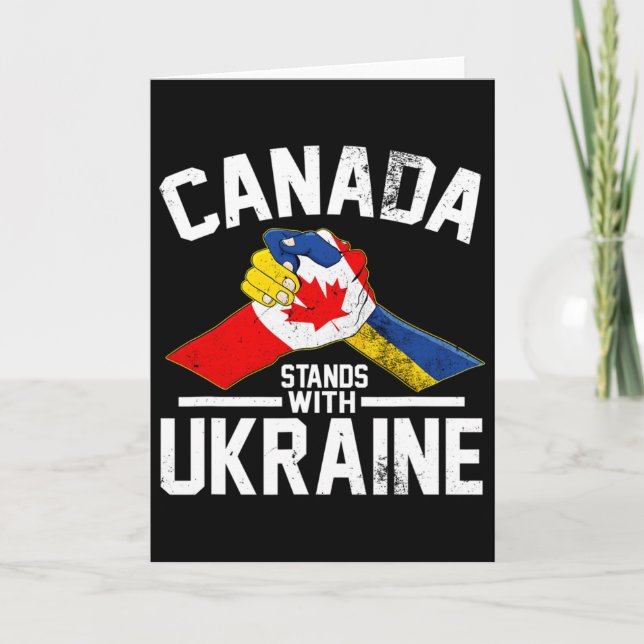 Carte Le Canada Soutient L'Ukraine Drapeau Ukrainien Can (Devant)