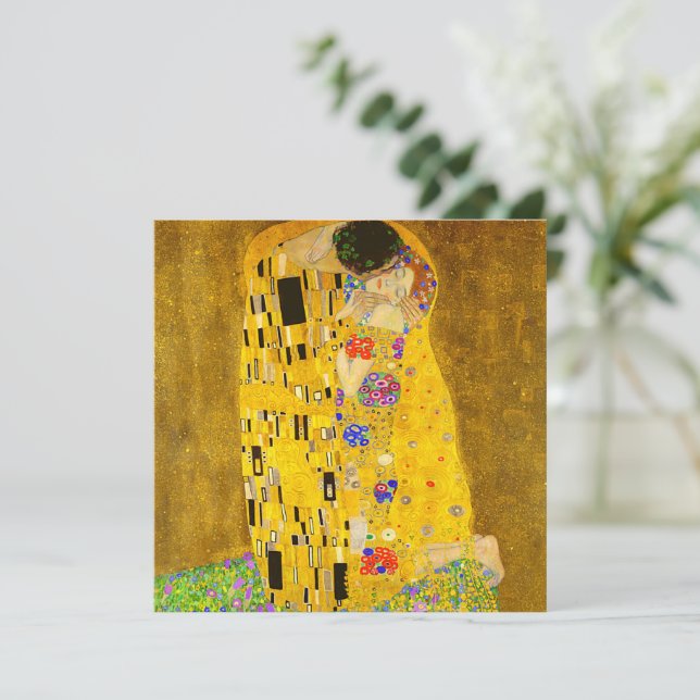 Carte Le célèbre tableau de Gustav Klimt, The Kiss. (Debout devant)