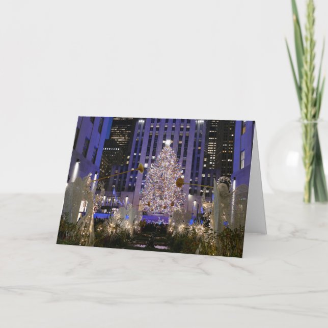Carte Le centre Rockefeller et ses anges & sapin de Noël (Devant)