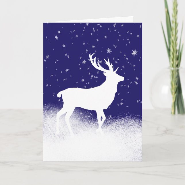 Carte Le cerf blanc dans le Noël des neiges (Devant)