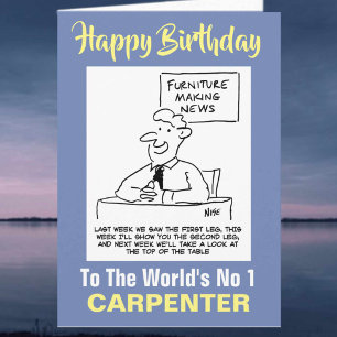 Carte Le charpentier n°1 du monde - Joyeux anniversaire