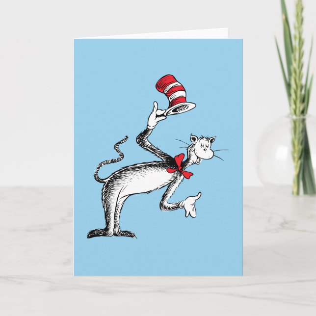 Carte Le Chat Chapeauté S'incline (Devant)