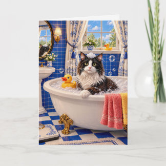 Carte Le Chat de Bain Bleu
