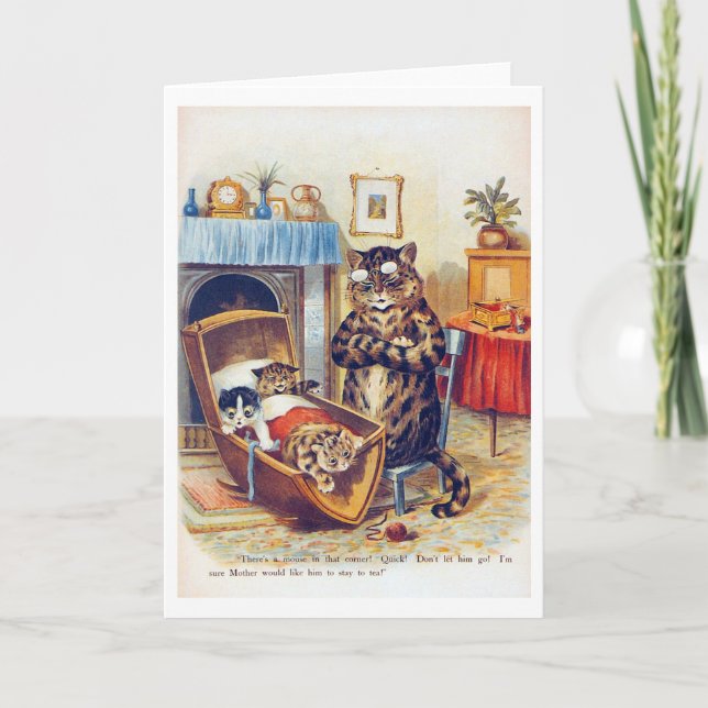 Carte Le chat Dozing et le chat Baby, Louis Wain (Devant)