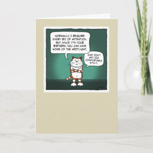 Cartes Dessin Humoristique Chat D Anniversaire Zazzle Fr