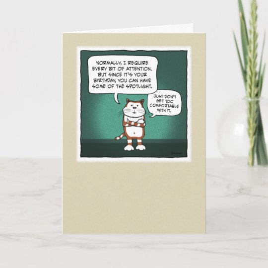 Carte Le Chat Drole Partage L Anniversaire De Projecteur Zazzle Fr