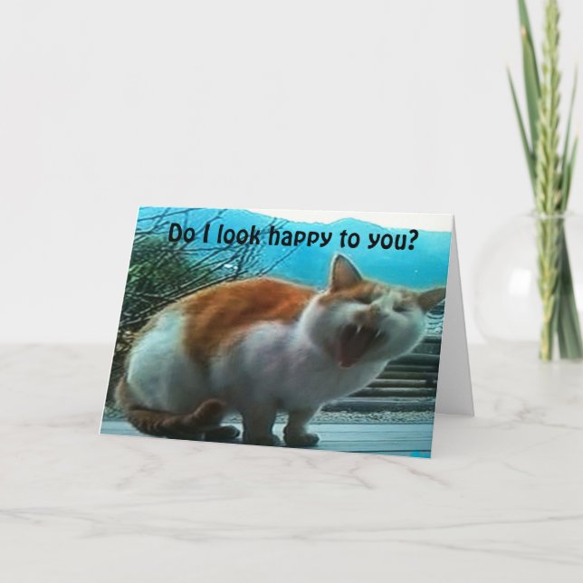 CARTE LE CHAT EN COLÈRE SE DÉMARQUE - ***VOUS MANQUE !** (Devant)