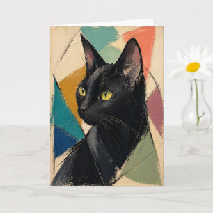 Carte Le Chat Noir Abstrait