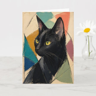Carte Le Chat Noir Abstrait
