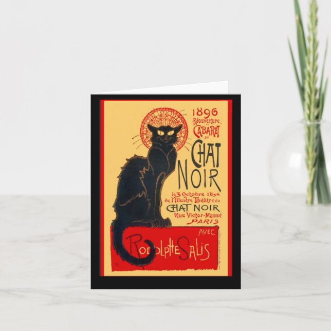 Carte Le Chat Noir, The Black Cat, FIne Art (Devant)
