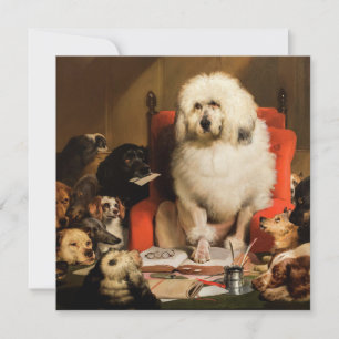 Carte Le chien en tant que juge qui délivre la loi devan