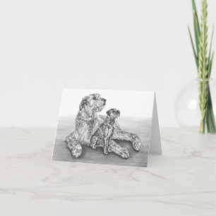 Carte Le chien-loup irlandais poursuit le dessin par le