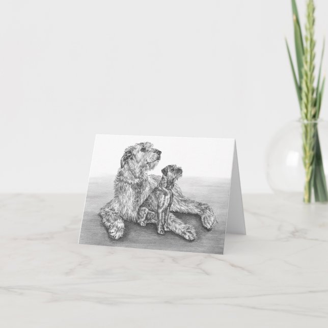 Carte Le chien-loup irlandais poursuit le dessin par le (Devant)