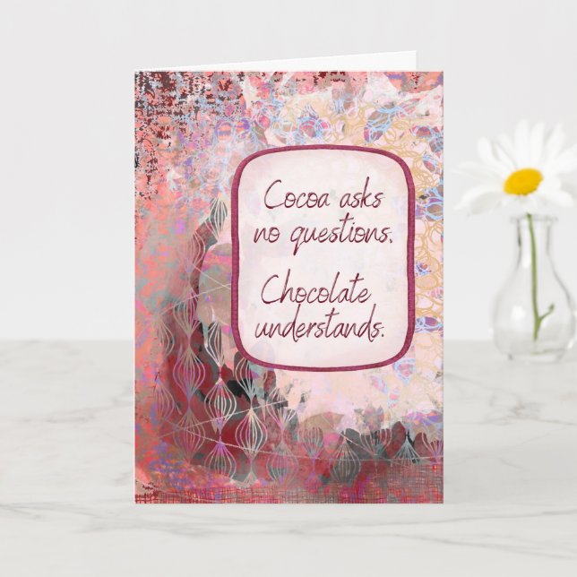Carte Le chocolat comprend - Encouragement au chocolat (Petite plante)