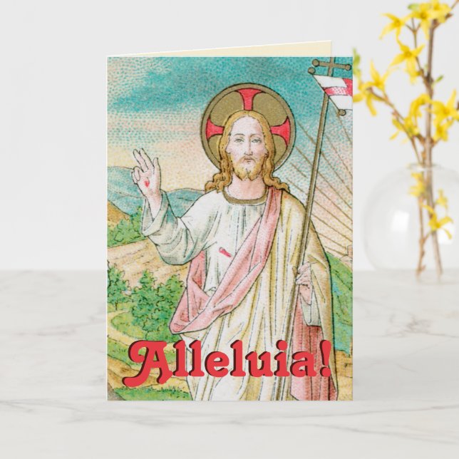 Carte Le Christ ressuscité (Détail; VVP 08) Pâques (Fleur jaune)