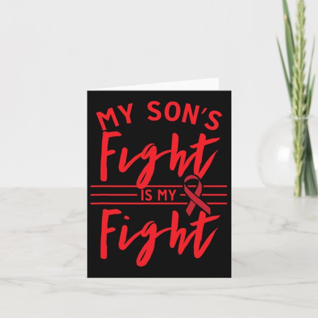 Carte Le combat de mon fils est ma lutte contre le cance (Devant)
