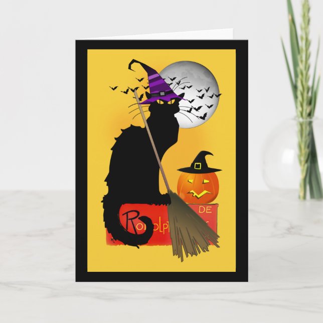 Carte Le Conversation Noir Halloween Witch (Devant)