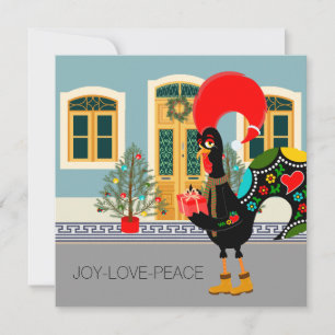 Carte Le Coq Portugais avec un cadeau de Noël