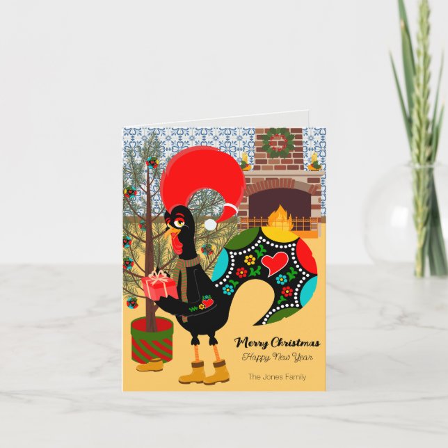 Carte Le Coq Portugais et la joie de donner (Devant)