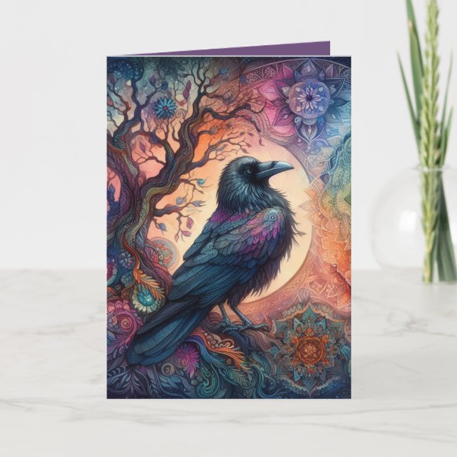 Carte Le Corbeau de la vie Mandala Pagan (Devant)