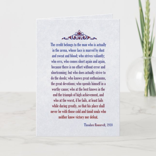 Carte Le crédit appartient à l'homme dans l'arène (Devant)