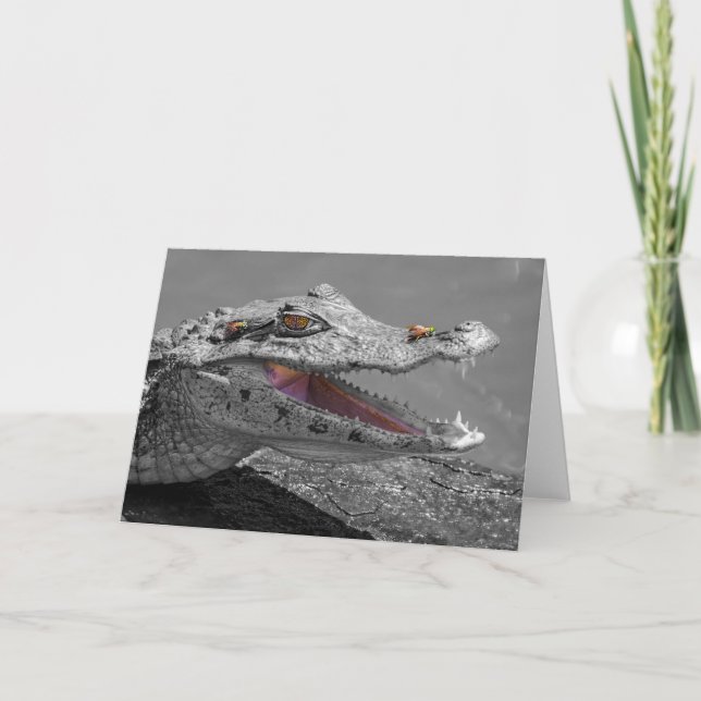 Carte Le crocodile souriant et les mouches (Devant)