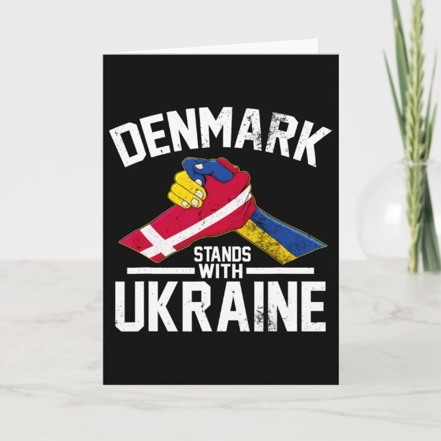 Carte Le Danemark soutient l'Ukraine Drapeau ukrainien d (Devant)