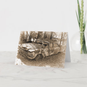 Carte Le divorce, humour, cru a détruit la voiture