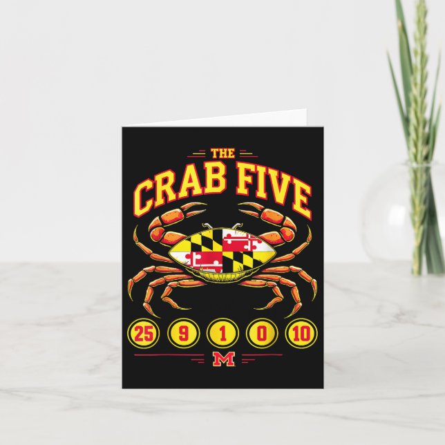 Carte Le drapeau de crabe Cinq crabes Maryland (Devant)