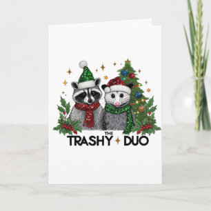 Carte Le Duo Trashy Cute Animaux Noël Salutation