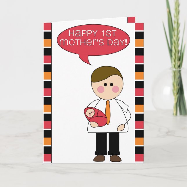Carte le ęr jour de mère heureux (père/bébé) (Devant)