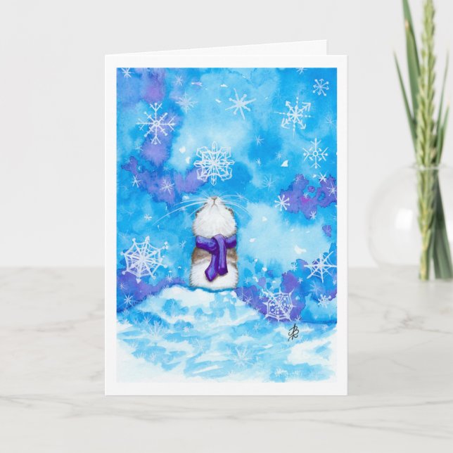 Carte Le flocon de neige de hamster pensant à vous (Devant)
