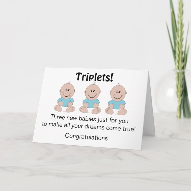 Carte Le garçon Triplet Nouveau né bébé (Devant)