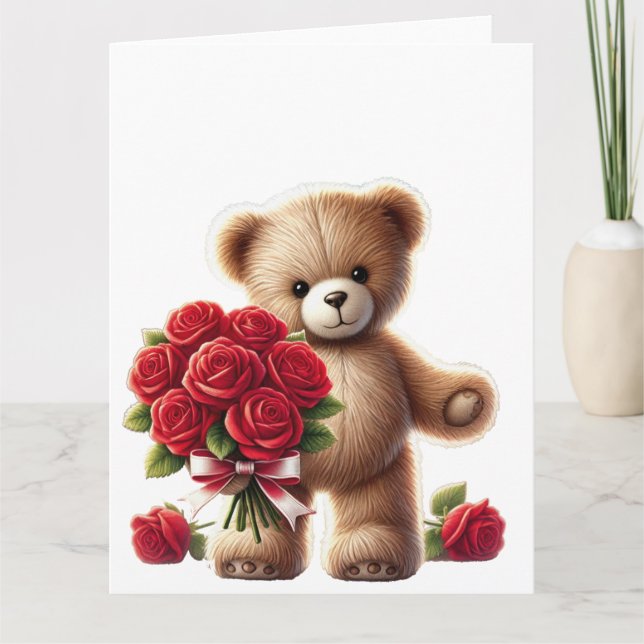 Carte Le geste romantique de Teddy Bear (Devant)