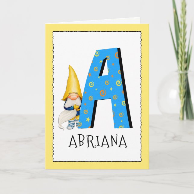 Carte Le gnome badine la lettre une salutation (Devant)