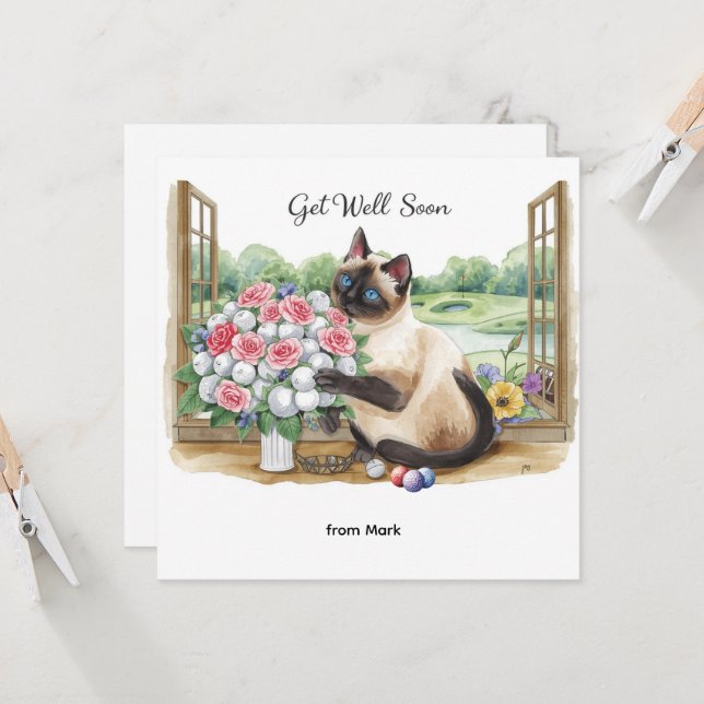 Carte Le golf se porte bien bientôt avec golf boule et f (Devant/Arrière en situation)