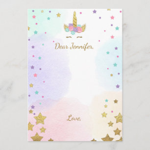 Carte Le guestbook d'anniversaire de licorne carde la